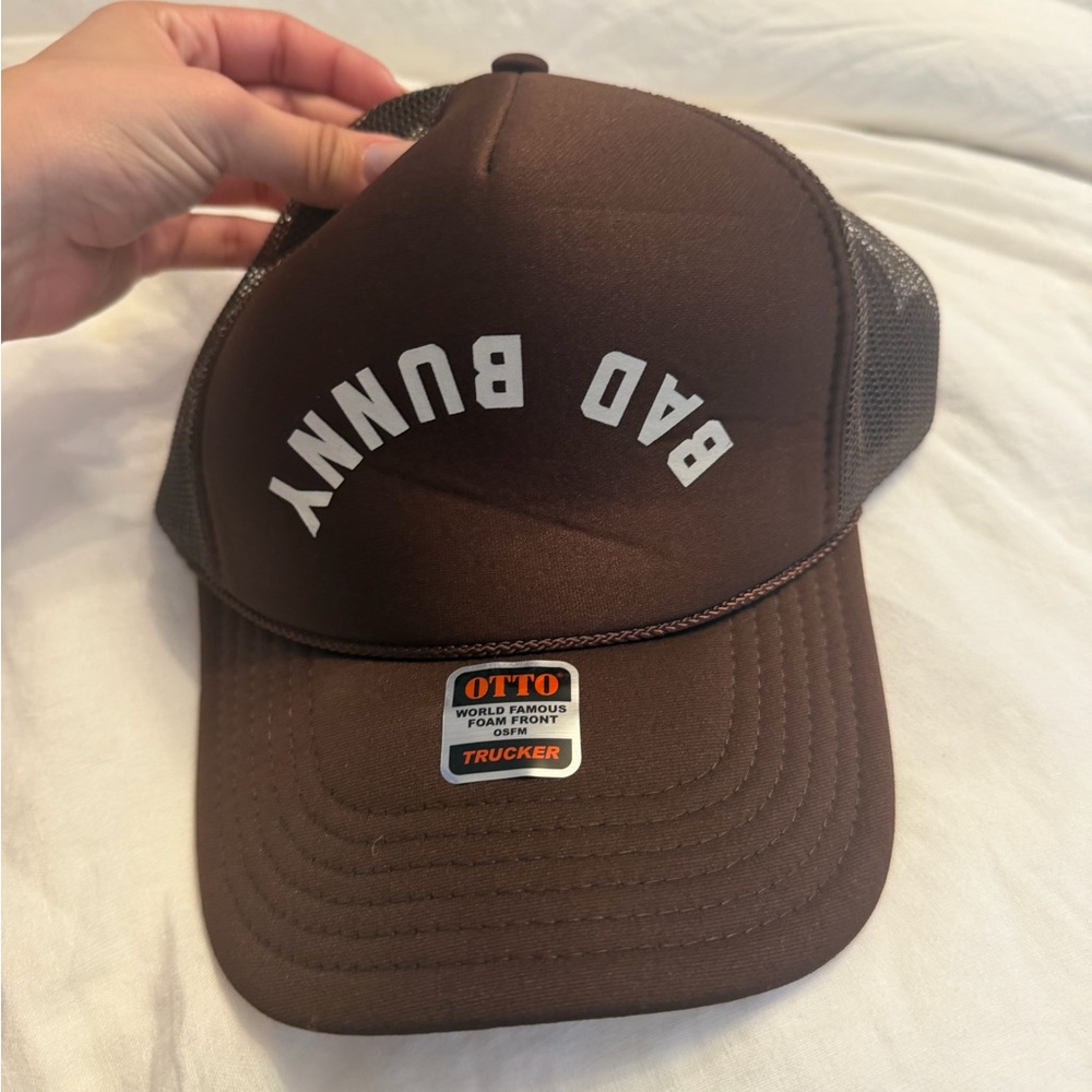 OTTO Brown Trucker Hat with White Text